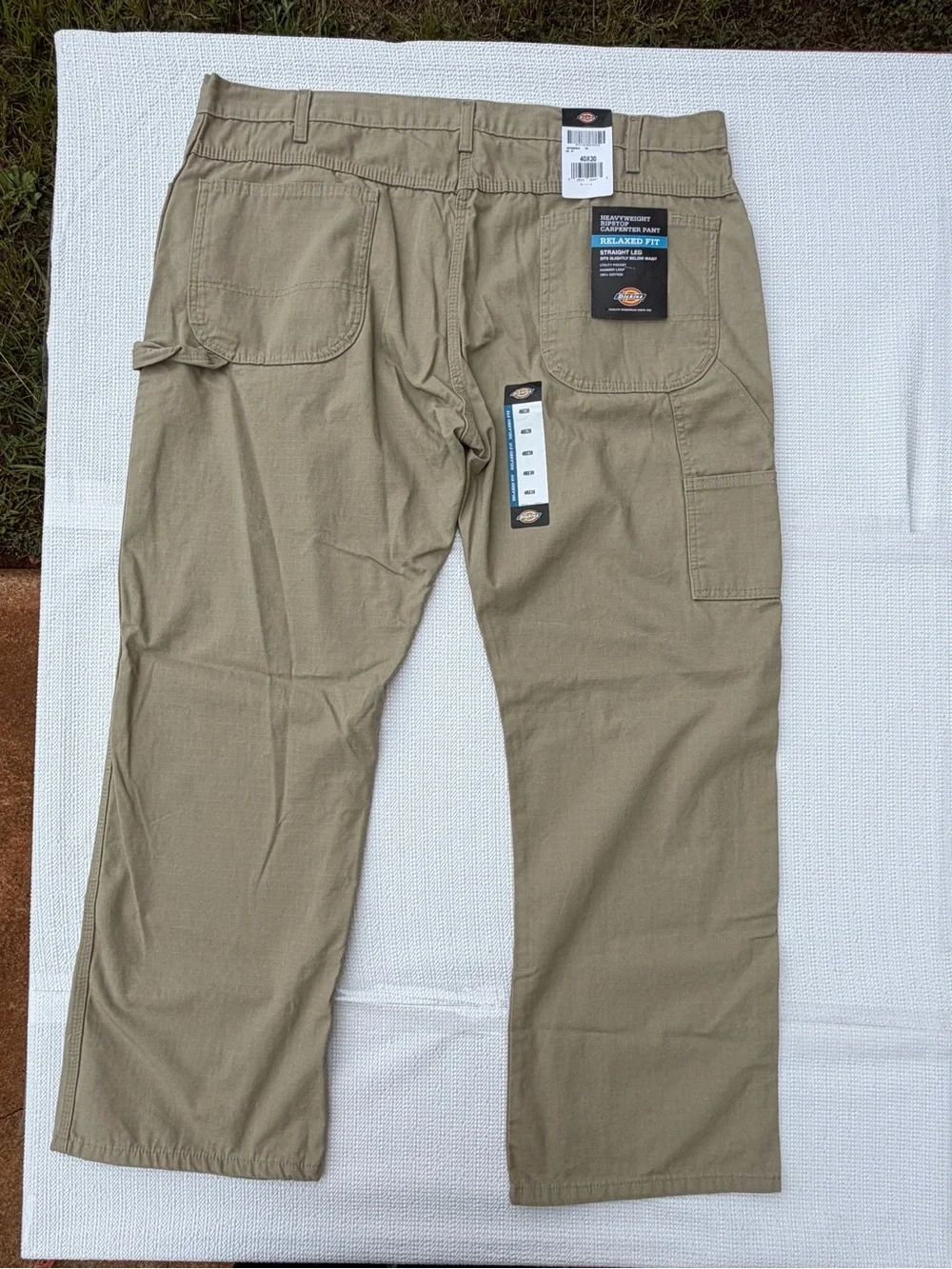 Dickies Carpenter Pants 40x30 Men Khaki Relaxed Fit Ripstop Work Utility NWT